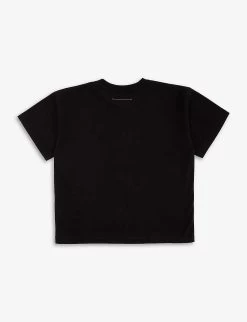 MM6 Maison Margiela Logo Text-print Cotton-jersey T-shirt 8-16 Years -Kid Couture R04187968 BLACK ALT02