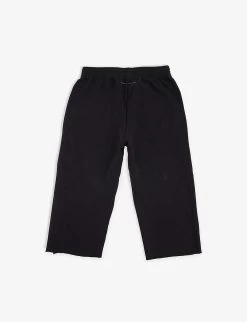 MM6 Maison Margiela Logo-print Drawstring-waistband Cotton-jersey Jogging Bottoms 8-16 Years -Kid Couture R04187969 BLACK ALT02