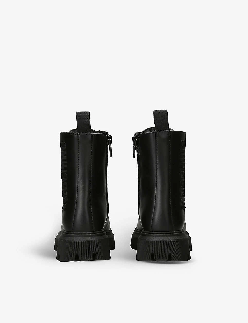 MOSCHINO Logo-embroidered Chunky-sole Leather Ankle Boots 3-5 Years 4 MOSCHINO Logo-embroidered Chunky-sole Leather Ankle Boots 3-5 Years - Image 4