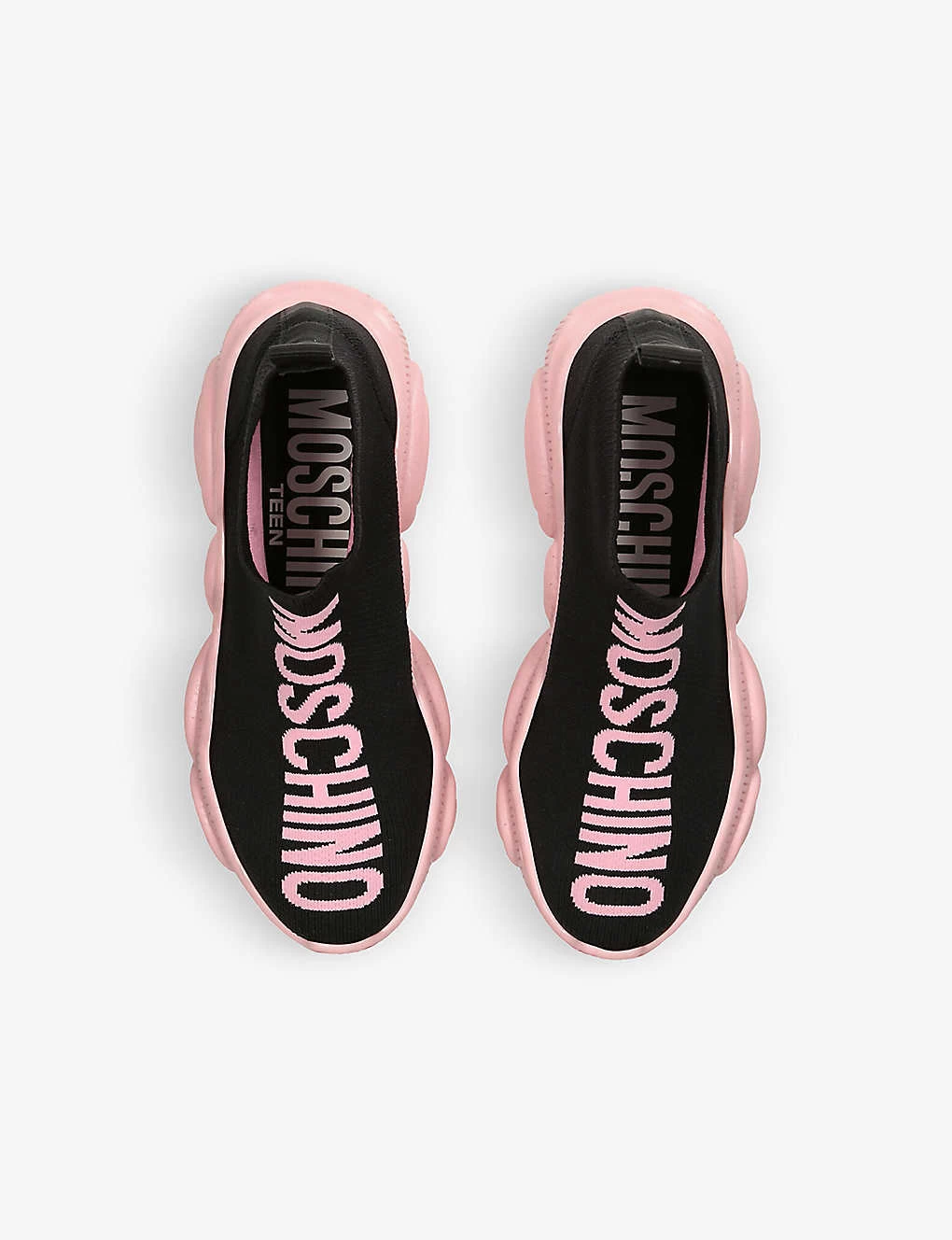 MOSCHINO Logo-intarsia Mid-sock Woven Trainers 6-9 Years 2 MOSCHINO Logo-intarsia Mid-sock Woven Trainers 6-9 Years - Image 2