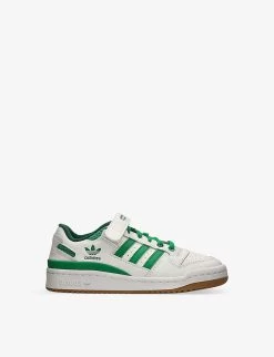 ADIDAS Forum Low J Logo-print Leather Low-top Trainers Years 9-10 Years