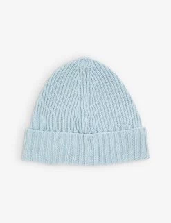 Stone Island Logo-patch Ribbed Knitted Beanie Hat 2-4 Years -Kid Couture R04189684 SKYBLUE ALT02