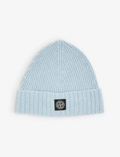 Stone Island Logo-patch Ribbed Knitted Beanie Hat 2-4 Years