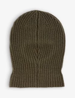 Stone Island Logo-patch Ribbed Knitted Balaclava 2-4 Years -Kid Couture R04189685 MILITARYGREEN ALT02