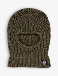 Stone Island Logo-patch Ribbed Knitted Balaclava 2-4 Years