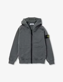 Stone Island Logo-badge Cotton-jersey Hoody 4-12 Years