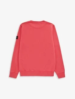 Stone Island Classic Logo-badge Cotton-jersey Sweatshirt 14 Years -Kid Couture R04189691 RED ALT02