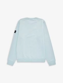 Stone Island Classic Logo-badge Cotton-jersey Sweatshirt 14 Years -Kid Couture R04189695 SKYBLUE ALT02