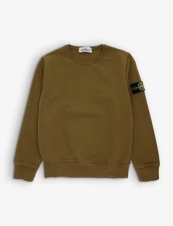 Stone Island Logo-badge Crewneck Cotton-jersey Sweatshirt 4-12 Years