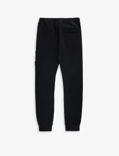 Stone Island Classic Logo-badge Cotton-jersey Jogging Bottoms 14 Years -Kid Couture R04189703 BLACK ALT02
