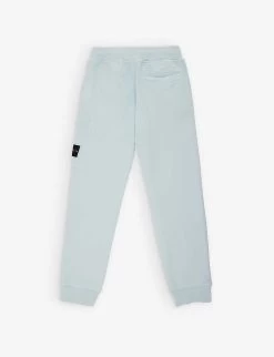 Stone Island Logo-badge Tapered-leg Cotton-jersey Jogging Bottoms 4-12 Years -Kid Couture R04189704 SKYBLUE ALT02