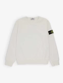 Stone Island Logo-badge Crewneck Cotton-jersey Sweatshirt 4-12 Years