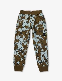 Stone Island Si Classic Camouflage-print Cotton-jersey Jogging Bottoms 4-12 Years