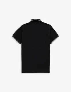 Stone Island Classic Logo-badge Stretch-cotton Polo Shirt 14 Years -Kid Couture R04189733 BLACK ALT02