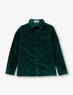 Stone Island Logo-badge Stretch-cotton-blend Corduroy Shirt 8-12 Years