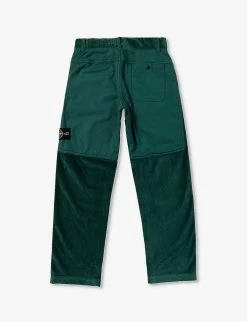 Stone Island Logo-badge Stretch-cotton Blend Corduroy Trousers 8-12 Years -Kid Couture R04189736 BOTTLEGREEN ALT02