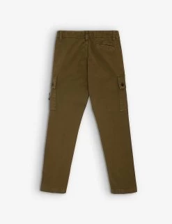 Stone Island Logo-badge Slim-leg Stretch-cotton Trousers 4-12 Years -Kid Couture R04189742 MILITARYGREEN ALT02