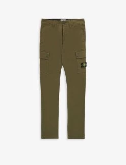 Stone Island Logo-badge Stretch-cotton Cargo Trousers 14 Years