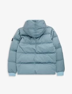 Stone Island Logo-badge Hooded Padded Shell Jacket 14 Years 5 Stone Island Logo-badge Hooded Padded Shell Jacket 14 Years -Kid Couture R04189751 SKYBLUE ALT02