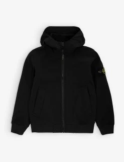 Stone Island Logo-badge Zip-up Stretch-shell hooded Jacket 6-12 Years