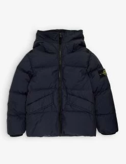 Stone Island Logo-badge Padded Shell Hooded Jacket 4-12 Years