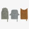 Liewood Sylvester Embroidered-puppet Three-pack Organic-cotton Wash Cloth