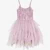 Plume Feather And Sequin-embellished Tutu Woven Dress 4-11 Years