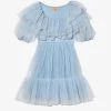 Avant-Garde Ruffled-neck Tulle Woven Dress 4-11 Years