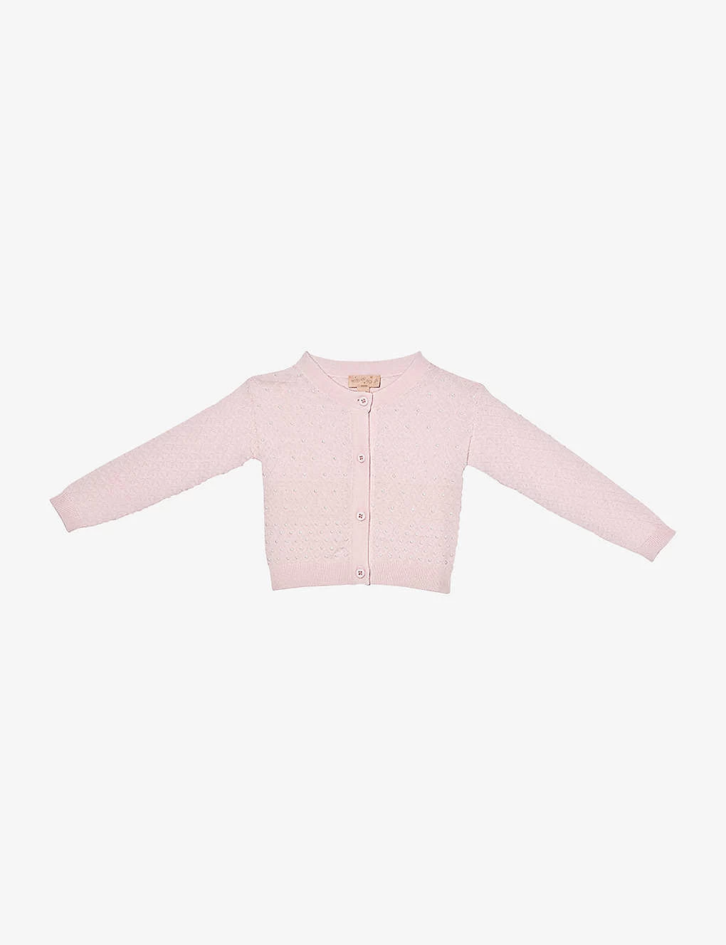 Bebe Pearl-embellished Cotton Cardigan 3-24 Months 1 Bebe Pearl-embellished Cotton Cardigan 3-24 Months