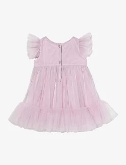 Bebe Chic Bead-embellishment Tulle Woven Dress 3-24 Months -Kid Couture R04201866 PURPLECHARM ALT02