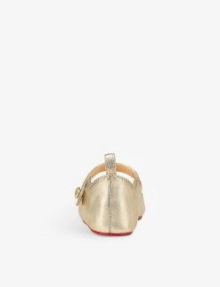 Christian Louboutin Baby Love Chick Metallic-leather Crib Shoes 6-12 Months -Kid Couture R04206906 PLATINE ALT03