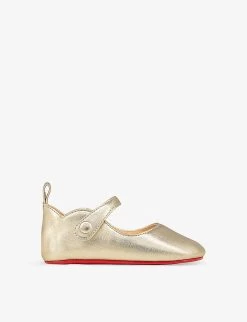 Christian Louboutin Baby Love Chick Metallic-leather Crib Shoes 6-12 Months