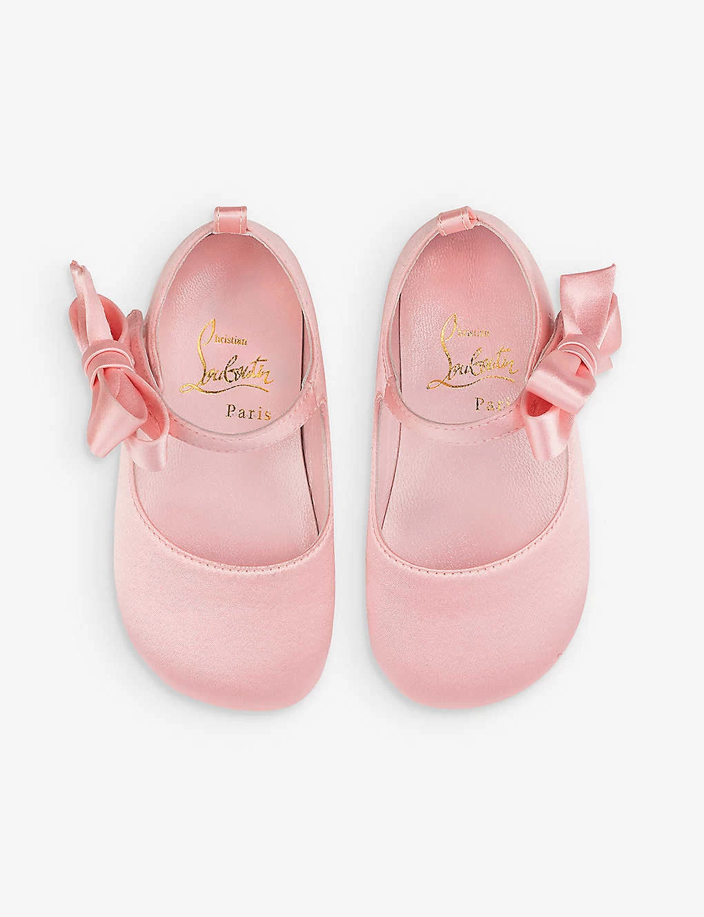 Christian Louboutin Lou Bow-embellished Silk And Leather-blend Crib Shoes 0-12 Months 2 Christian Louboutin Lou Bow-embellished Silk And Leather-blend Crib Shoes 0-12 Months - Image 2