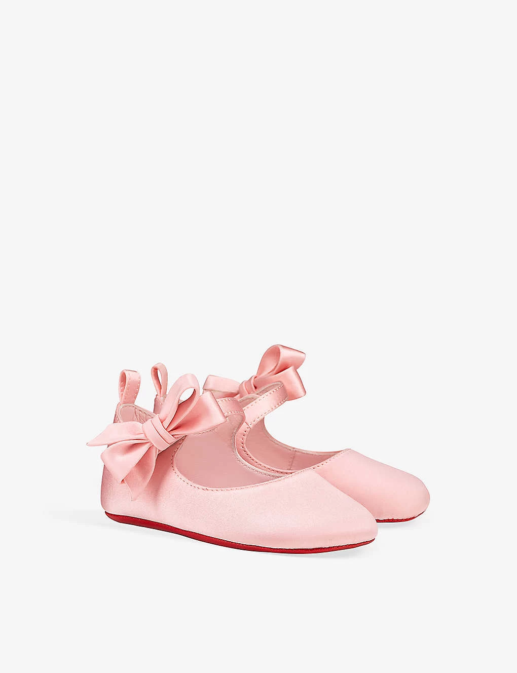 Christian Louboutin Lou Bow-embellished Silk And Leather-blend Crib Shoes 0-12 Months 3 Christian Louboutin Lou Bow-embellished Silk And Leather-blend Crib Shoes 0-12 Months - Image 3