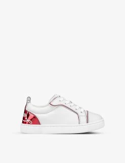 Christian Louboutin Funnyto Logo-print Leather Low-top Trainers 4-9 Years