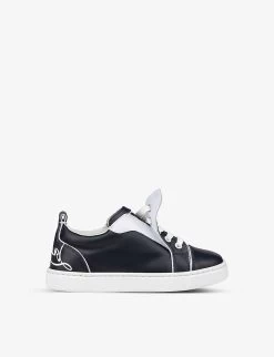 Christian Louboutin Funnyto Logo-print Leather Low-top Trainers 4-9 Years -Kid Couture R04206911 NAVY ALT05