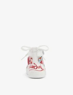Christian Louboutin Funnytopi Graphic-print High-top Leather Trainers 4-9 Years -Kid Couture R04206915 MULTI ALT03
