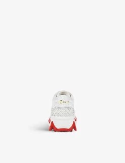 Christian Louboutin Mini Shark Sculptural-sole Leather Low-top Trainers 4-9 Years -Kid Couture R04206922 BIANCO ALT03