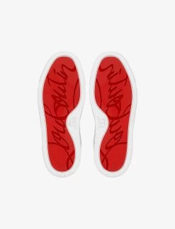 Christian Louboutin Funnyto Glitter-leather Low-top Trainers 4-9 Years -Kid Couture R04206928 SILVER ALT04