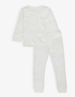 Cloud Flocked-print Cotton-jersey Pyjamas 1-13 Years -Kid Couture R04207907 CLOUDS ALT02